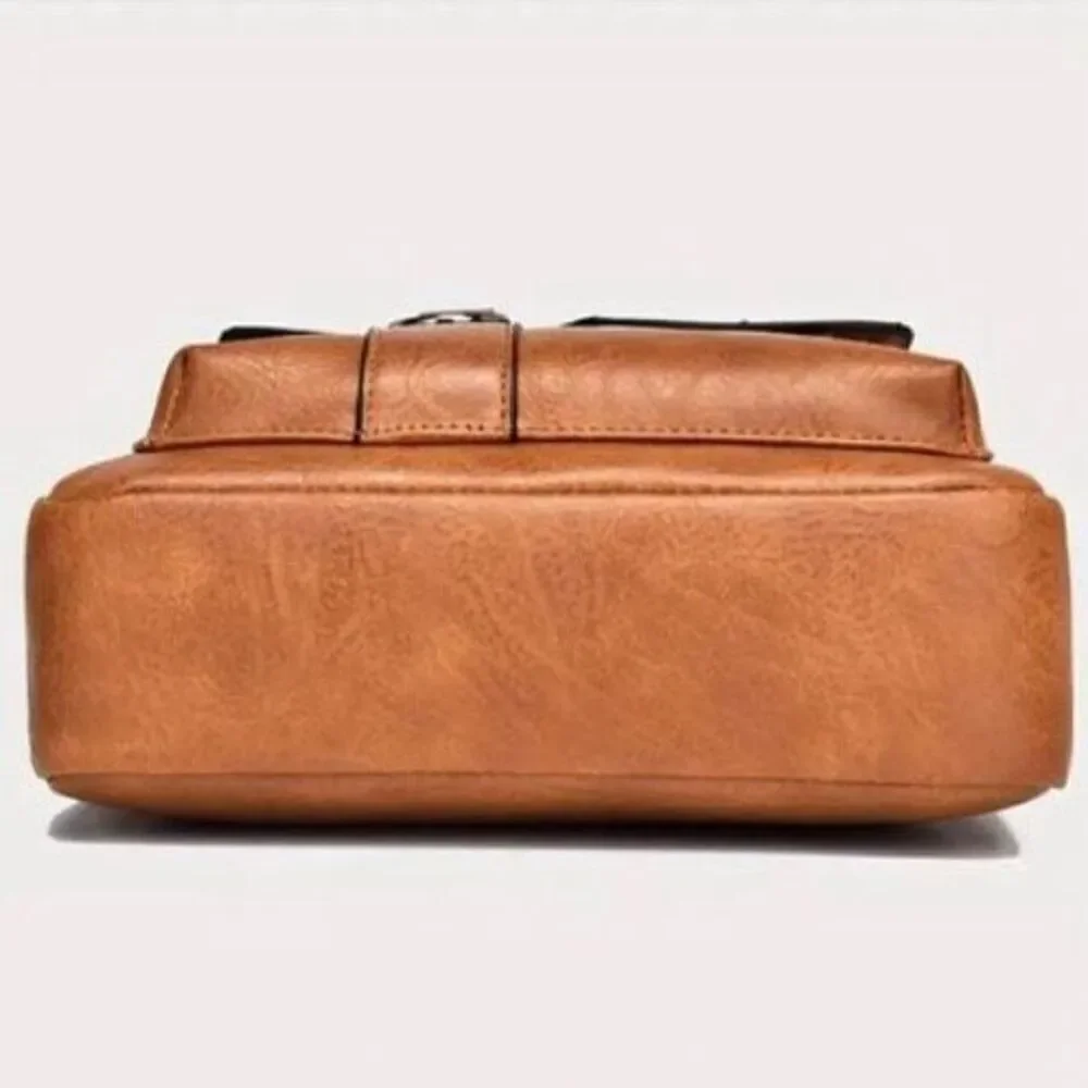 NWT CLASSIC Vintage Tan Camel Shoulder Spacious Multi-Pocket Office Travel Bag